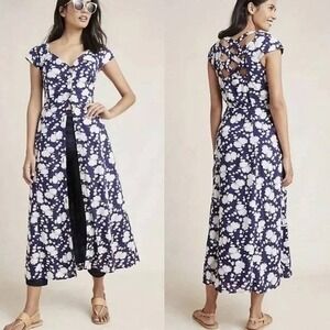 Anthropologie Maeve Motif Floral Midi Dress Women's Size 0